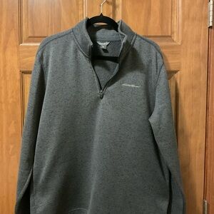 Eddie Bauer Men's Charcoal Zip-Up Sweater